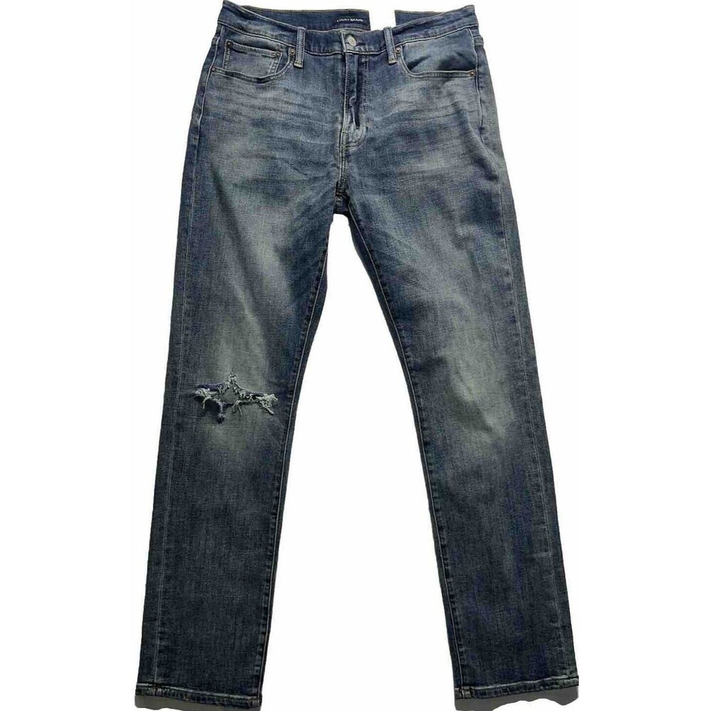 MEN'S LUCKY BRAND JEANS 410 Athletic Straight Stretch Distressed Size 32x32 NWT